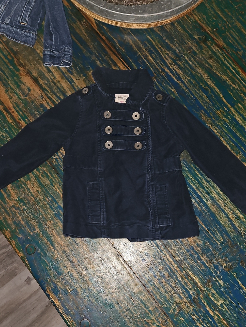 Old Navy Girls Navy Double-Breasted Pea Coat